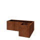 Cortenstaal plantenbak - L-vorm - 120 x 80 x 40 cm - Zonder bodemplaat