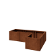 Cortenstaal plantenbak - L-vorm - 120 x 80 x 30 cm - Zonder bodemplaat