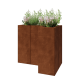 Cortenstaal plantenbak - L-vorm - 90 x 60 x 80 cm - Met bodemplaat