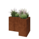 Cortenstaal plantenbak - L-vorm - 90 x 60 x 60 cm - Zonder bodemplaat