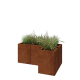 Cortenstaal plantenbak - L-vorm - 90 x 60 x 40 cm - Zonder bodemplaat