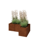 Cortenstaal plantenbak - L-vorm - 90 x 60 x 30 cm - Zonder bodemplaat