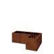 Cortenstaal plantenbak - L-vorm - 90 x 60 x 30 cm - Met bodemplaat
