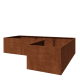 Cortenstaal plantenbak - L-vorm - 360 x 240 x 80 cm - Met bodemplaat