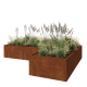 Cortenstaal plantenbak - L-vorm - 360 x 240 x 60 cm - Met bodemplaat