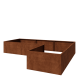 Cortenstaal plantenbak - L-vorm - 360 x 240 x 60 cm - Zonder bodemplaat
