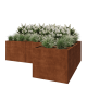 Cortenstaal plantenbak - L-vorm - 300 x 200 x 80 cm - Zonder bodemplaat