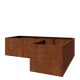 Cortenstaal plantenbak - L-vorm - 300 x 200 x 80 cm - Zonder bodemplaat