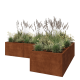 Cortenstaal plantenbak - L-vorm - 300 x 200 x 60 cm - Zonder bodemplaat