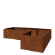 Cortenstaal plantenbak - L-vorm - 300 x 200 x 60 cm - Met bodemplaat