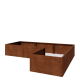 Cortenstaal plantenbak - L-vorm - 300 x 200 x 50 cm - Met bodemplaat