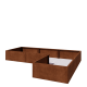Cortenstaal plantenbak - L-vorm - 300 x 200 x 40 cm - Met bodemplaat