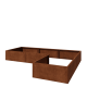 Cortenstaal plantenbak - L-vorm - 300 x 200 x 40 cm - Zonder bodemplaat