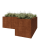 Cortenstaal plantenbak - L-vorm - 300 x 200 x 100 cm - Zonder bodemplaat