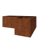Cortenstaal plantenbak - L-vorm - 300 x 200 x 100 cm - Met bodemplaat