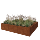 Cortenstaal plantenbak XXL - Vierkant - 300 x 300 x 60 cm - Zonder bodemplaat