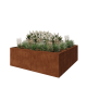 Cortenstaal plantenbak XXL - Vierkant - 240 x 240 x 80 cm - Zonder bodemplaat