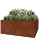 Cortenstaal plantenbak XXL - Vierkant - 200 x 200 x 80 cm - Zonder bodemplaat