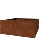 Cortenstaal plantenbak XXL - Vierkant - 200 x 200 x 80 cm - Zonder bodemplaat