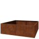 Cortenstaal plantenbak XXL - Vierkant - 200 x 200 x 60 cm - Zonder bodemplaat