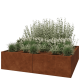 Cortenstaal plantenbak XXL - Vierkant - 200 x 200 x 50 cm - Zonder bodemplaat