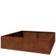 Cortenstaal plantenbak XXL - Vierkant - 200 x 200 x 50 cm - Zonder bodemplaat