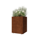 Cortenstaal plantenbak - Vierkant - 60 x 60 x 80 cm - Met bodemplaat - Met poten