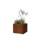 Cortenstaal plantenbak - Vierkant - 50 x 50 x 40 cm - Met bodemplaat - Met poten