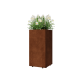 Cortenstaal plantenbak - Vierkant - 40 x 40 x 80 cm - Met bodemplaat - Met poten
