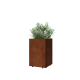 Cortenstaal plantenbak - Vierkant - 40 x 40 x 60 cm - Met bodemplaat - Met poten