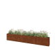 Cortenstaal plantenbak XXL - Rechthoek - 400 x 30 x 60 cm - Met bodemplaat