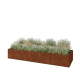 Cortenstaal plantenbak XXL - Rechthoek - 400 x 120 x 60 cm - Met bodemplaat