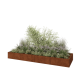Cortenstaal plantenbak XXL - Rechthoek - 400 x 120 x 40 cm - Met bodemplaat