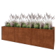 Cortenstaal plantenbak XXL - Rechthoek - 300 x 100 x 80 cm - Met bodemplaat