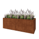 Cortenstaal plantenbak XXL - Rechthoek - 240 x 80 x 80 cm - Met bodemplaat