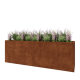 Cortenstaal plantenbak XXL - Rechthoek - 240 x 60 x 80 cm - Met bodemplaat