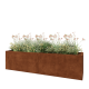 Cortenstaal plantenbak XXL - Rechthoek - 240 x 60 x 60 cm - Met bodemplaat