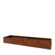Cortenstaal plantenbak XXL - Rechthoek - 240 x 60 x 30 cm - Met bodemplaat