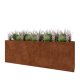 Cortenstaal plantenbak XXL - Rechthoek - 240 x 50 x 80 cm - Met bodemplaat