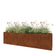 Cortenstaal plantenbak XXL - Rechthoek - 240 x 50 x 60 cm - Met bodemplaat