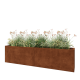 Cortenstaal plantenbak XXL - Rechthoek - 240 x 40 x 60 cm - Met bodemplaat