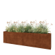 Cortenstaal plantenbak XXL - Rechthoek - 240 x 30 x 60 cm - Met bodemplaat