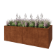 Cortenstaal plantenbak XXL - Rechthoek - 240 x 120 x 80 cm - Met bodemplaat