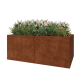 Cortenstaal plantenbak XXL - Rechthoek - 200 x 80 x 80 cm - Met bodemplaat