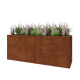 Cortenstaal plantenbak XXL - Rechthoek - 200 x 60 x 80 cm - Met bodemplaat
