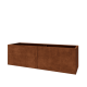 Cortenstaal plantenbak XXL - Rechthoek - 200 x 60 x 60 cm - Met bodemplaat