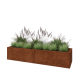 Cortenstaal plantenbak XXL - Rechthoek - 200 x 60 x 40 cm - Met bodemplaat