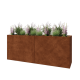 Cortenstaal plantenbak XXL - Rechthoek - 200 x 50 x 80 cm - Met bodemplaat