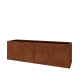 Cortenstaal plantenbak XXL - Rechthoek - 200 x 50 x 60 cm - Met bodemplaat