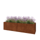 Cortenstaal plantenbak XXL - Rechthoek - 200 x 50 x 50 cm - Met bodemplaat